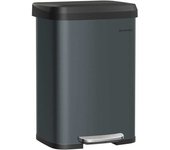 SONGMICS Cubo de basura de 50 l de 40,4 x 38 x 58,5 cm de color gris y negro