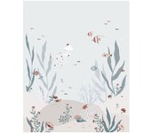 Lilipinso Papel pintado panorámico con estampado de fondo marino 200x248cm