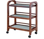 Carrito de Madera Assist: Equipado con tres estantes de cristal templado