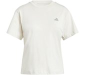 Camiseta adidas essentials small logo mujer beige