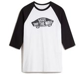 Camiseta vans style 76 raglan blanco/negro hombre