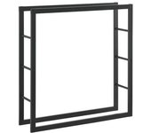 Soporte Para Leña Kasan Acero 100 X 100 X 25 Cm Negro [en.casa]
