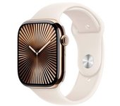 Apple Watch Series 10 Gps + Cellular 42mm Titanio Dorado Con Correa Deportiva Luz De Estrellas S/m