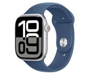 Apple Watch Series 10 Gps + Cellular 42mm Aluminio Plateado Con Correa Deportiva Azul Denim M/l