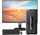 Ordenador Sobremesa Completo Hp Prodesk 400 G2 Mt I3-4160 8 Ram Disco 128 Gb Ssd + 500 Gb Hdd Windows 10 Pro + Monitor 24" Teclado Y Ratón