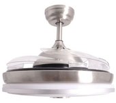 Bastilipo - Estoril Niquel Ventilador De Techo Con Luz Mando A Distancia-3 Colores Led-audio Bluetooth-gama Luxury, Niquel, Diametro 106 Cm