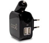 Cargador Universal Entrada 2 X Usb + Cargador De Coche (2.1 Amp) Cool