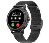 Smartwatch Metal + Silicona Cool Dover Negro (llamadas, Salud, Deporte, Correa Extra)