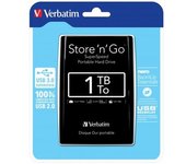 Verbatim - Disco Duro Portátil Store 'n' Go Usb 3.0 De 1 Tb En Color Negro - 53023