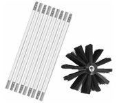 Kit De Deshollinador De Chimeneas, Juego De Cepillos Para Herramientas De Limpieza De Chimeneas Que Incluye Varillas Flexibles De 9410 Mm Y Cabezales