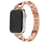 Bracelete Pulsera Acero Luxury Para Apple Watch Series 8 45mm Rosa Dourado