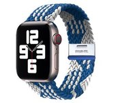 Bracelete Pulsera Entrançada Flexible Para Apple Watch Series Se 40mm Azul E Branco