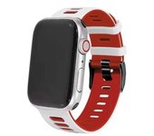 Bracelete Pioneer Para Apple Watch Series 8 45mm Branco E Vermelho