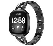 Bracelete Pulsera Acero Luxury Para Fitbit By Google Versa 3 Negro