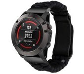 Bracelete Pulsera Fio Entrançado Para Garmin Tactix 7 Pro Ballistics Edition Negro