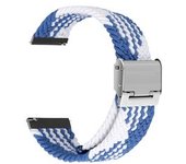 Bracelete Pulsera Entrançada Flexible Para Samsung Galaxy Watch 3 Lte 45mm Azul E Branco