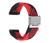 Bracelete Pulsera Entrançada Flexible Para Samsung Galaxy Watch 3 4g 41mm Negro Com Vermelho