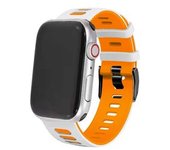 Bracelete Pioneer Para Apple Watch Series 7 41mm Branco E Laranja