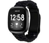 Bracelete Pulsera Fio Entrançado Para Fitbit By Google Versa Negro