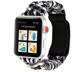 Bracelete Pulsera Fio Entrançado Para Apple Watch Series 6 44mm Negro E Branco