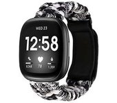 Bracelete Pulsera Fio Entrançado Para Fitbit By Google Versa Lite Negro E Branco