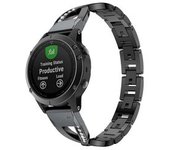 Bracelete Pulsera Acero Luxury Para Garmin Tactix 7 Pro Ballistics Edition Negro
