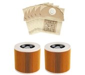 Filtro Hepa + Bolsas De Aspiradora Para Karcher Wd2250 A2004 A2054 Mv2 Wd2 Repuestos De Aspiradora Accesorios