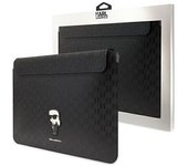 Karl Lagerfeld Saffiano Monogram Ikonik Klcs14sakhpkk Estuche Para Portátil De 14 Pulgadas - Negro