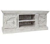 Mueble De Tv Dkd Home Decor Blanco Metal Madera De Mango (160 X 40 X 65 Cm)