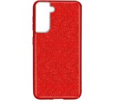 Funda Samsung Galaxy S21 Plus Purpurina Extraíble Silicona Semirrígida Rojo