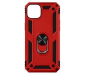 Funda Para Iphone 15 Plus Antigolpes Bimaterial Anillo Soporte Vídeo Rojo