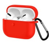 Funda Airpods Pro / Pro 2 Silicona Antihuellas Con Mosquetón - Rojo