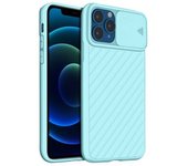 Funda Protectora Iphone 12 Pro Max Surcada Protector Cámara Deslizante - Azul