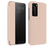 Funda Huawei P40 Pro Con Ventana Inteligente Rígida - Oro Rosa