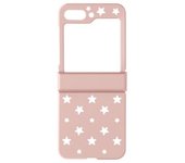 Funda Samsung Z Flip 5 Rígida Con Motivo De Estrellas Case Rosa Claro