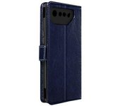 Funda Para Asus Rog Phone 7 Cuero Auténtico Tarjetero Soporte Vídeo Azul Oscuro