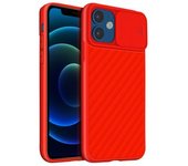 Funda Protectora Iphone 12 Mini Surcada Protector Cámara Deslizante - Rojo