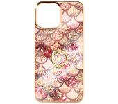 Carcasa Iphone 11 Pro Max Anillo Sujeción Diseño Escamas - Rosa