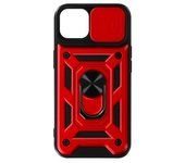 Funda Iphone 13 Tapa Cámara Anillo Soporte Vídeo Rojo