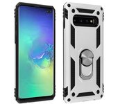 Carcasa Protectora Samsung Galaxy S10 Plus Con Anillo-soporte Magnético – Plata