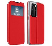 Funda Huawei P40 Pro Cartera Con Ventana F. Soporte - Rojo