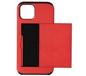 Funda Iphone 13 Pro Max Compartimento Tarjetas Corredero Antigolpes Rojo