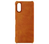 Funda Para Sony Xperia 5 V Leather Effect Vintage Hybrid Naranja