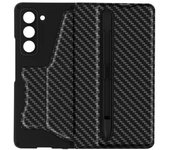 Funda Para Samsung Galaxy Z Fold 5 Tarjetero Soporte Vídeo Efecto Carbono Negro