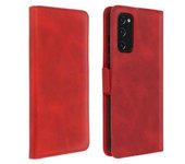 Funda Vintage Para Samsung Galaxy S20 Fe Con Tarjetero Y Soporte Vídeo - Rojo