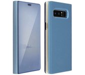 Funda Libro Efecto Espejo Azul Samsung Galaxy Note 8 Tapa Translúcida Soporte