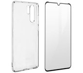 Carcasa Huawei P30 Pro Cristal Templado Transparente Negro