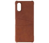 Funda Sony Xperia 5 V Funda Con Revestimiento De Imitación De Cuero Marrón