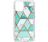Funda Mármol Iphone 12 Pro Max Híbrida Esquinas Reforzadas Turquesa