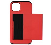 Funda Iphone 13 Mini Compartimento Tarjetas Corredero Antigolpes Defender Rojo